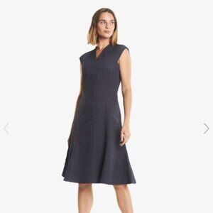 NWT MM. LaFleur Sadako Midi Dress Size 4 A-Line Jacquard Orbit (Blue) Sleeveless